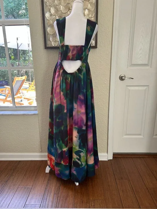Anthropologie A-Line Watercolor Maxi Dress - Picture 9 of 10